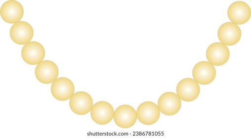 Gold bead necklace classic vector  