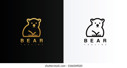 Gold bear animal logo. Modern logo icon template vector design