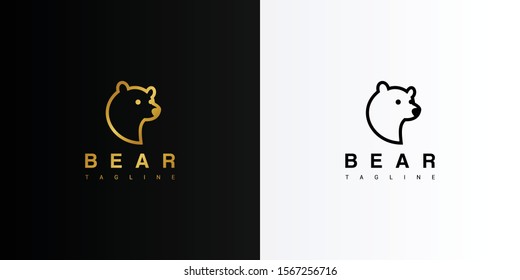 Gold bear animal logo. Modern logo icon template vector design