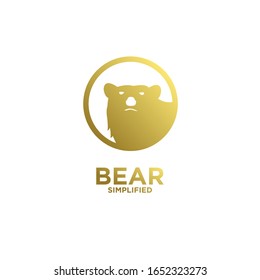 Icono del logotipo del círculo del oso dorado Ilustración vectorial con fondo aislado