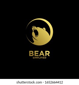 Goldener Bärenkopf Logo Symbol Design Vektorillustration Illustration