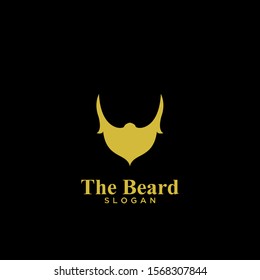 gold beard logo icon design vector illustration
