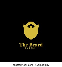 gold beard logo icon design vector illustration