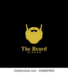 gold beard logo icon design vector illustration