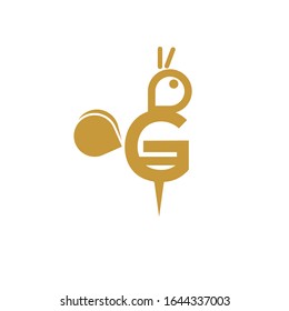 gold bee logo letter G