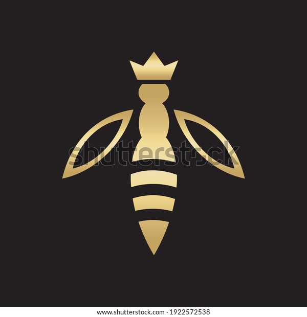 Gold Bee Wear Crown Logo Vector Stock Vector (Royalty Free) 1922572538 ...