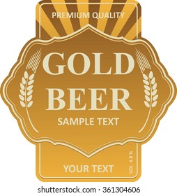 Gold beer label design
