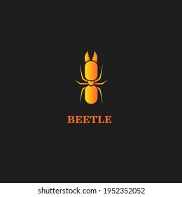 Gold Beetle Logo Design Vector