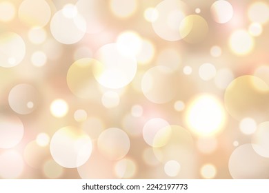 Gold and beige bokeh background. Abstract blurred wallpaper. Golden light shining texture. Sparkle glitter backdrop. Luxury template for business website design. Banner social media advertising