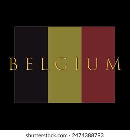 gold belgium text on country flag typography graphic print , Abstract fashion drawing and creative design for t-shirts, mugs, graphic tee, sweatshirt, cases, etc. Illustration in modern style.