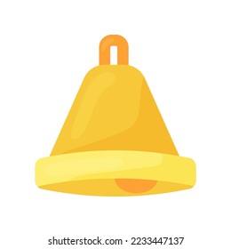Gold bell for holidays or events vector illustration. Golden bell, basic geometric shape for kindergarten or school children. Decoration, Christmas, celebration, education, geometry concept for kids