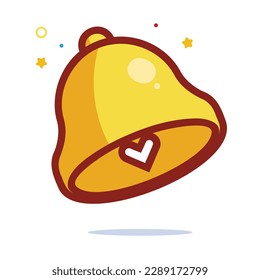 Gold Bell icons in outline and color form