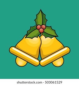 gold bells christmas icon