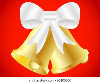 Gold Bells on a Red Background