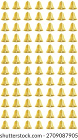 Campanas de oro con bucle sin fisuras sobre un fondo transparente para un tema de Navidades