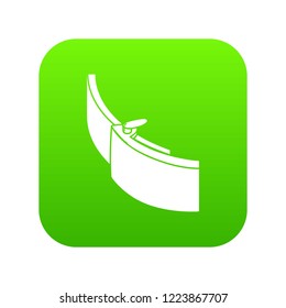 Gold belt buckle icon green vector isolated on white background