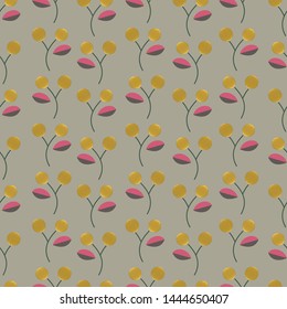 Gold Berries Seamelss Vector Tile