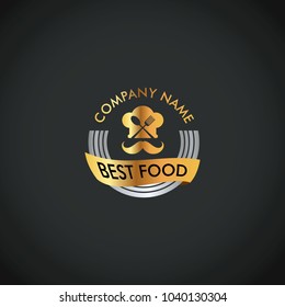 gold best food restaurant chef company logo