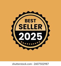 Gold Best Seller 2025 Label Vector Premium Product Tag Design for Top-Selling Labels