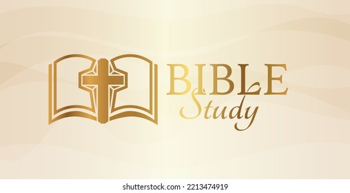 Gold Bible Study Background Illustration Design