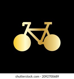 gold bicycle symbol on the dark background.