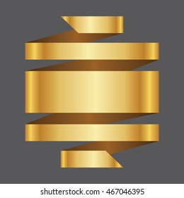 Gold Big Banner ribbon vector set isolated background