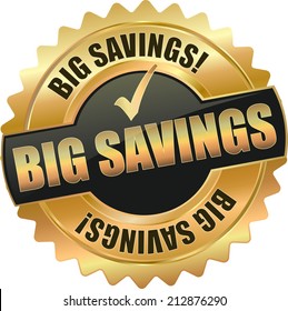 Gold Big Savings Sign