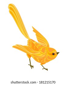 Gold bird in flight vector illustration