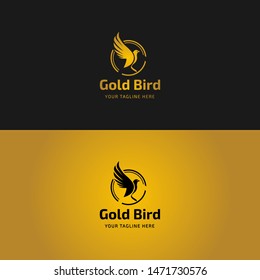 Gold Bird Logo Design Template