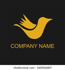 gold bird logo vector