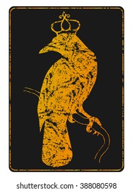 gold bird stylish image vintage image isolated vector illustration