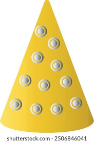 Gold Birthday Hat Icon. Party Hat. Vector Illustration in Simple Cartoon Design. Isolated on White Background