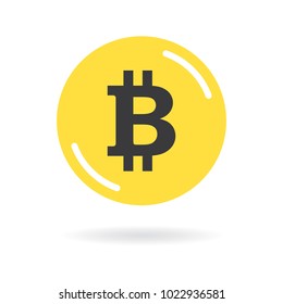 Gold Bit coin icon. Crypto currency vector illustration.