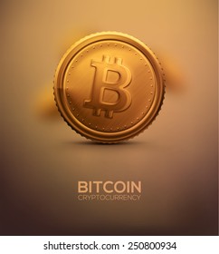Gold bitcoin, cryptocurrency, eps 10