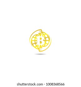 Gold Bitcoin icon, 