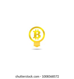 Gold Bitcoin icon, 