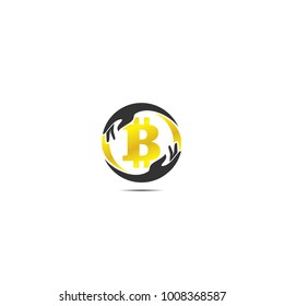Gold Bitcoin icon, 