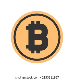 Icono de bitcoin de oro. Criptodivisa, cadena de bloqueo, concepto financiero e inversión