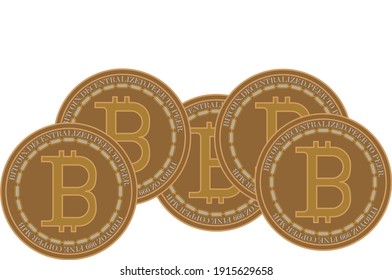 gold bitcoin money vector  isolated on white