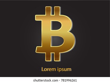 Gold Bitcoin vector illustration eps 10.