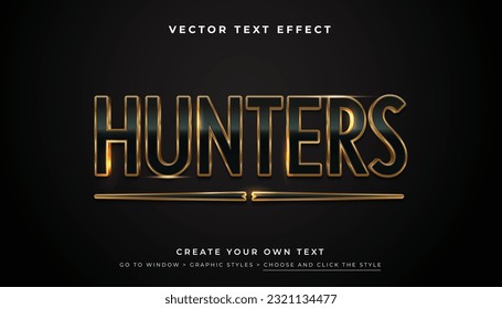 Gold Black 3D editable text effect, suitable for promotion, movie, headline