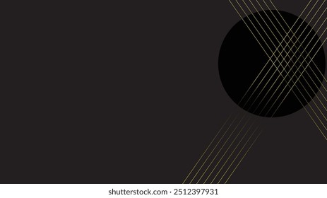 Gold and black abstract background vector design. Gold line gradation background suit for banner, backdrop, presentation, award, presentation template, etc.