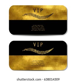 Gold And Black Abstract Triangular VIP Card Template