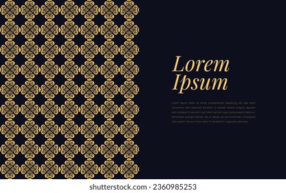 Gold and Black Ace of Spades Pattern on Geometric Mosaic Abstract Background Luxury Ornament Style.