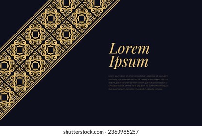 Gold and Black Ace of Spades Pattern on Geometric Mosaic Abstract Background Luxury Ornament Style.
