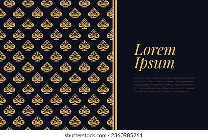 Gold and Black Ace of Spades Pattern on Geometric Mosaic Abstract Background Luxury Ornament Style.