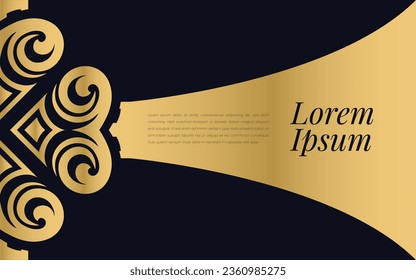 Gold and Black Ace of Spades Pattern on Geometric Mosaic Abstract Background Luxury Ornament Style.