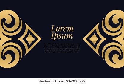 Patrón de Oro y Ace Negro de Espadas sobre Mosaico Geométrico Resumen de fondo estilo de adorno de lujo.