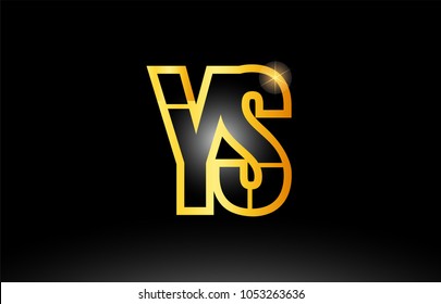 gold black alphabet letter ys y s logo combination design suitable for a company or business
