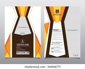 gold black annual report brochure flyer design template vector, Leaflet cover presentation abstract flat background, A4 size